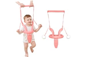 Ocanoiy Baby Walking Helper, Handheld Baby Walking Harness, Infant Toddler Walker Assistant Belt, Baby Standing Support Help Baby Walk, Walking Assistance for Babies 8-16 Months (Pink)