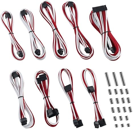 Amazon Com Cablemod Rt Series Modmesh Classic Cable Kit For Asus And Seasonic White Red Cm Rts Ckit Nkwr R Cablemod Computers Accessories