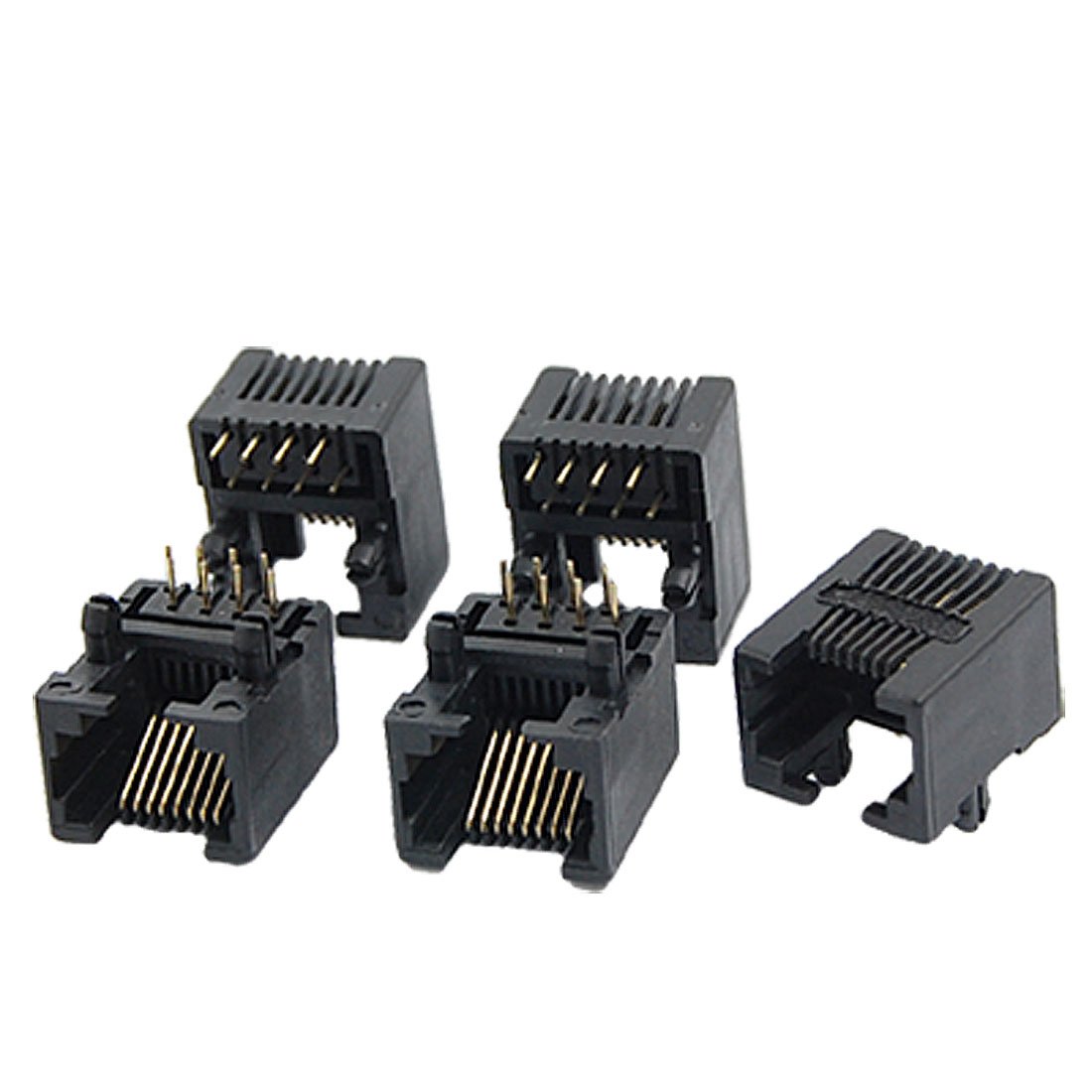 sourcing map 5 Pcs Unshielded RJ45 8P8C Modular PCB Jack Network Socket Connectors