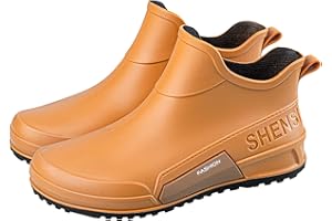 Rubber Garden Rain Boots Women’s Waterproof Slip-On Chelsea Ankle Rain Boots - with Non-Slip Soles for Women, Ideal for Work,