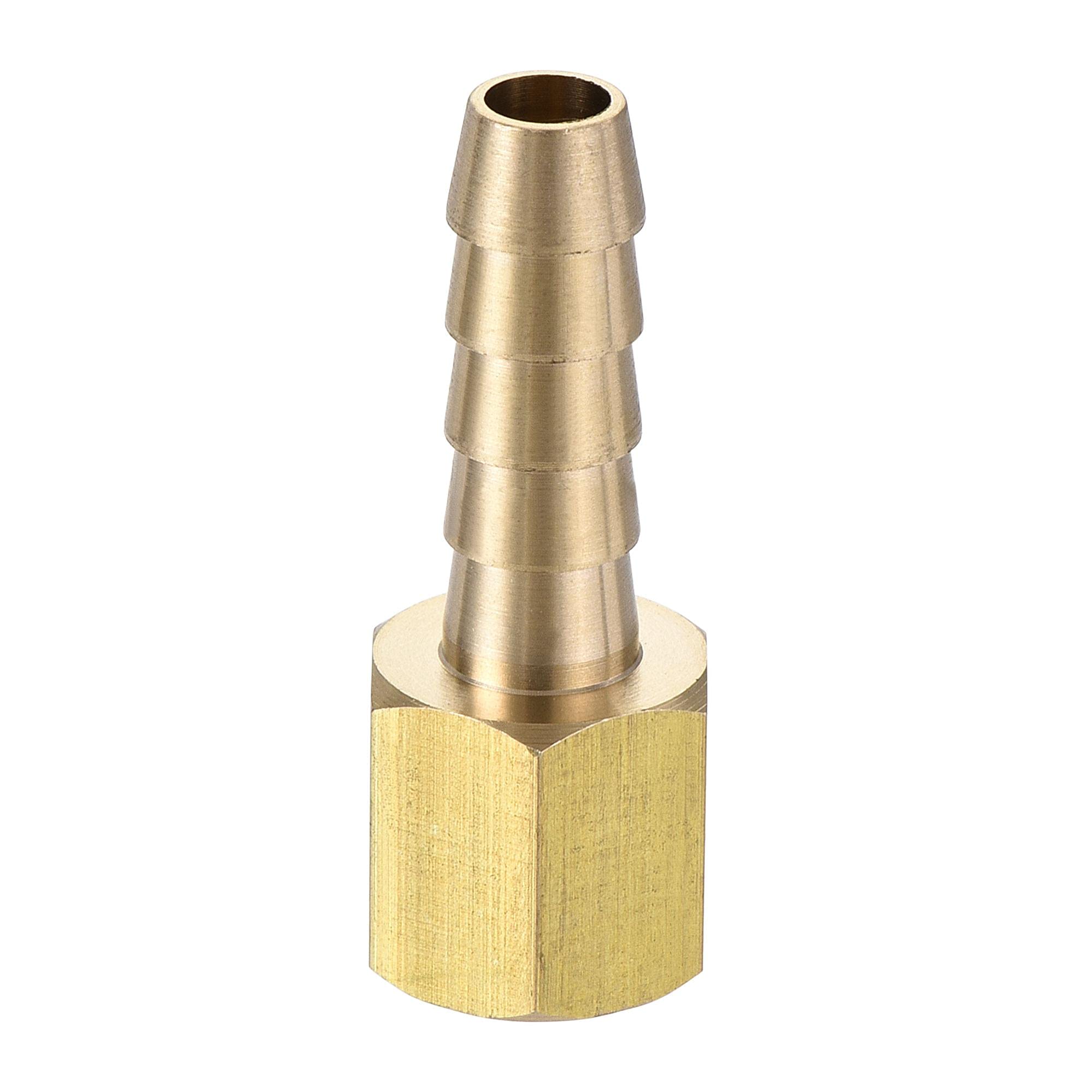 sourcing map Brass Barb Hose Fitting Connector Adapter 1/4 Barbed x 1/8NPT Female Pipe