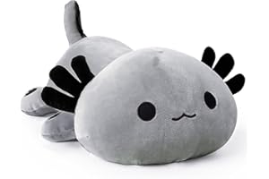 Onsoyours Cute Axolotl Plush, Soft Stuffed Animal Salamander Plush Pillow, Kawaii Plush Toy for Kids (Gray Axolotl, 13")