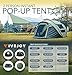 FiveJoy Instant Popup Camping Tent (2-3 Person) - NO Assembly Required - Easy Setup in Seconds - Great for Fair Weather Camping, Families, Festivals