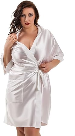 plus size white dressing gown