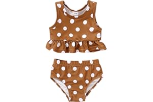 YOUNGER TREE Toddler Baby Girls Summer Swimsuit Sleeveless Striped Swimwear Two-Piece Suit Beach Bikini