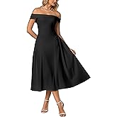 Caintima Womens Formal Dresses Off Shoulder Short Sleeve Evening Dresses Cocktail Dresses for Women