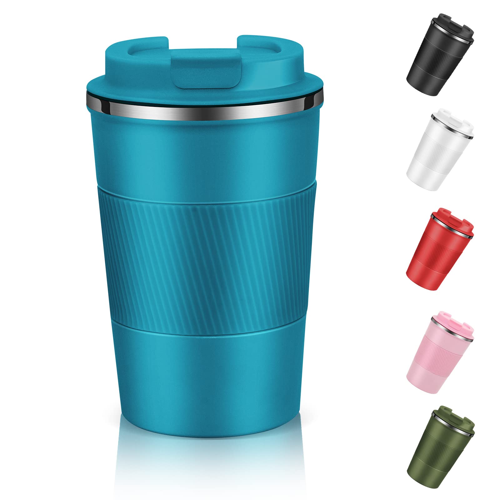 Dycietx Travel Mug with Leakproof Lid,Insulated Reusable Coffee Mug Hot&Cold Drinks/Tea,Portable Stainless Steel Thermal Takeaway Travel Coffee Cup Car//Picnic/Office/School (Blue) (CM03RD)
