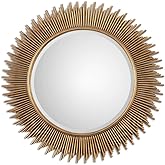 Uttermost Marlo Antique Gold Leaf 36" Round Wall Mirror