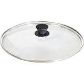 Lodge Round Glass Lid, Tempered Glass with Silicone Knob, 12 Inches | Tempered Glass Pan Cover with Silicone Knob for Moisture Locking &amp; Easy Viewing, Oven-Proof Lid for Skillets