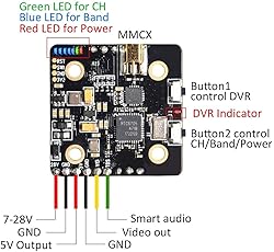 5.8GHz FPV VTX PIT/25/200/600/1000mW Switchable FPV