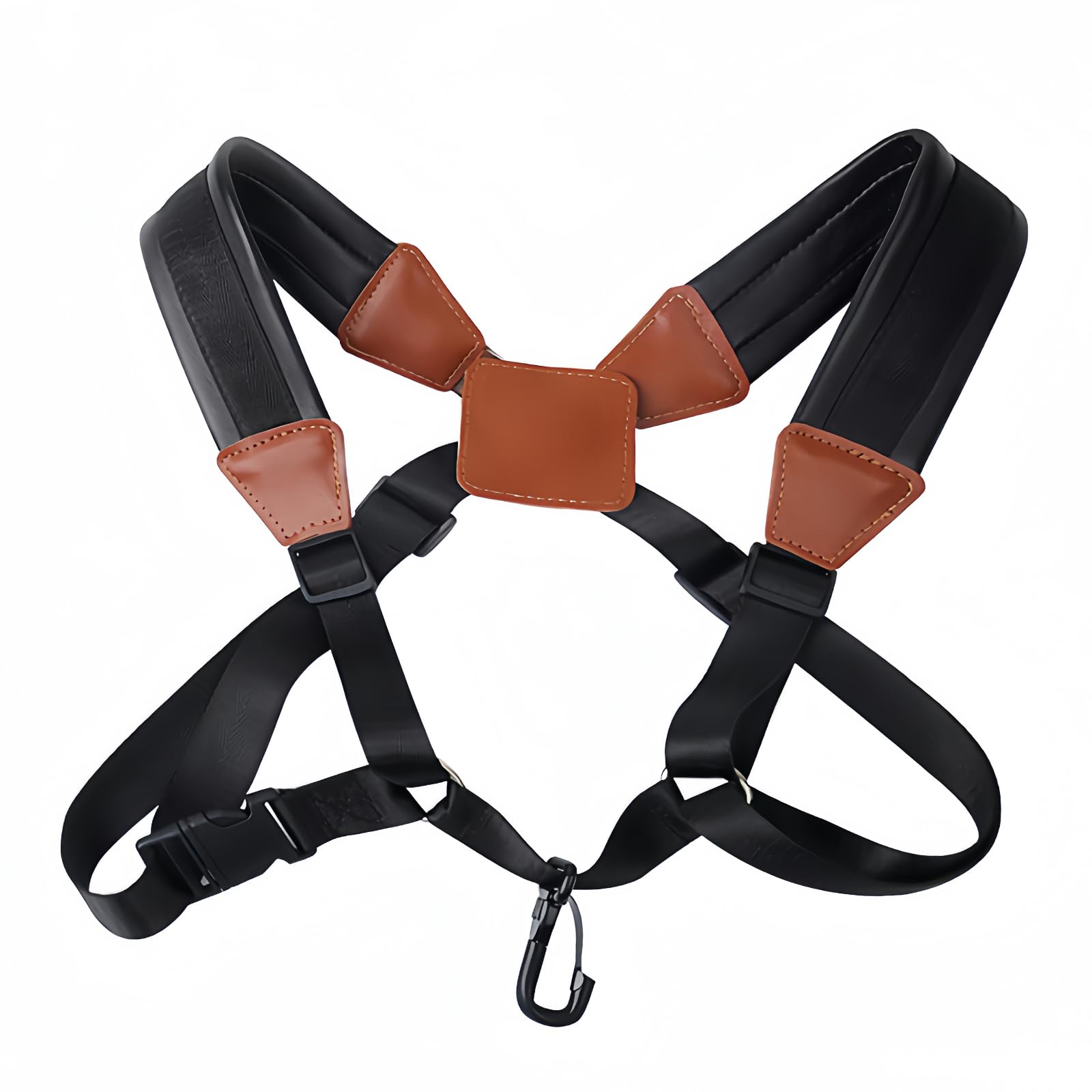 Musiin Saxophone Double Strap Universal Adjustable Padded Back Strap for Alto (Medium)