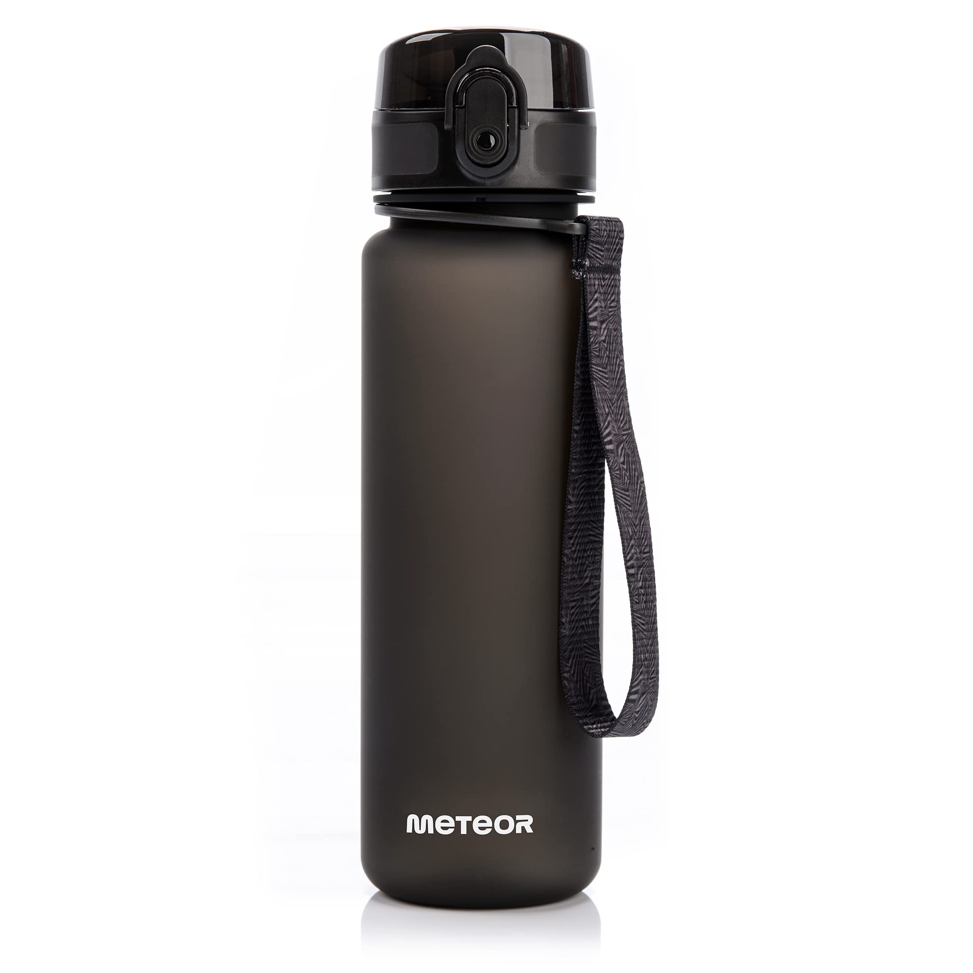 meteor Water bottle 500 ml – Secure flip lid with lock for daily hydration – Durable and practical sports water bottle for training and travel – Sport water bottle Black