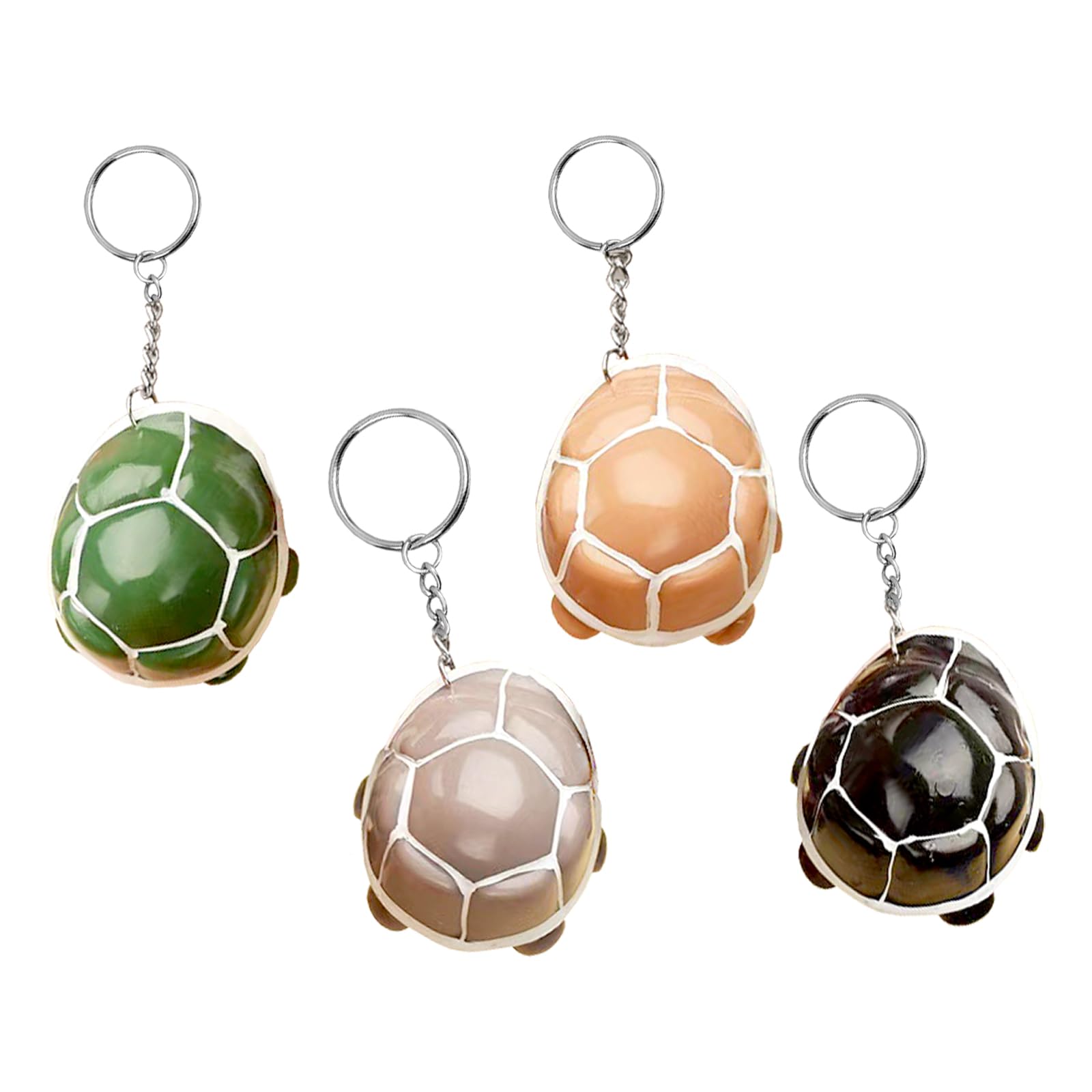 4Pcs Tortoise Squeeze Keyring, Cute Animal Sensory Stress Relief and Anxiety Toy Pendant, Pop Head Squeeze Turtle Toy Gift for Adults
