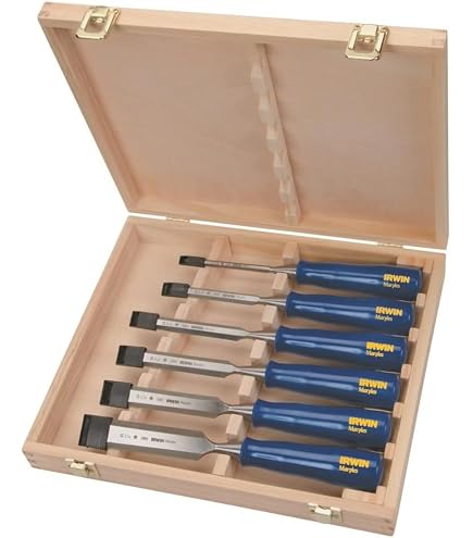 Narex Richter Jeu De 4 Ciseaux à Bois - Tailles 6, 13, 19, 25 Mm - Acier Cr-V Traité Cryogène, Poignées En Frêne - 10