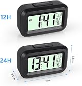 Vicloon Digital Alarm Clock Bedside LED Display 12/24H Snooze Temperature Date view 2