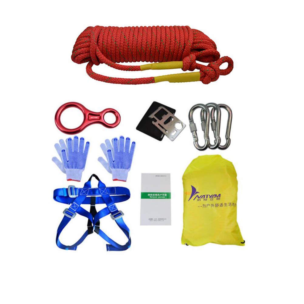 Kit Diameter B07gvkzmdq Kit Mm 10 サイズ 屋外サバイバル キット 機器11mm鋼線コア難燃火器脱出ロープ降下ライフライン安全ロープクライミングロープ8個セット 赤 赤 Diameter Mm 10 11 M 11 M 色 ロープ 張り綱 大好き