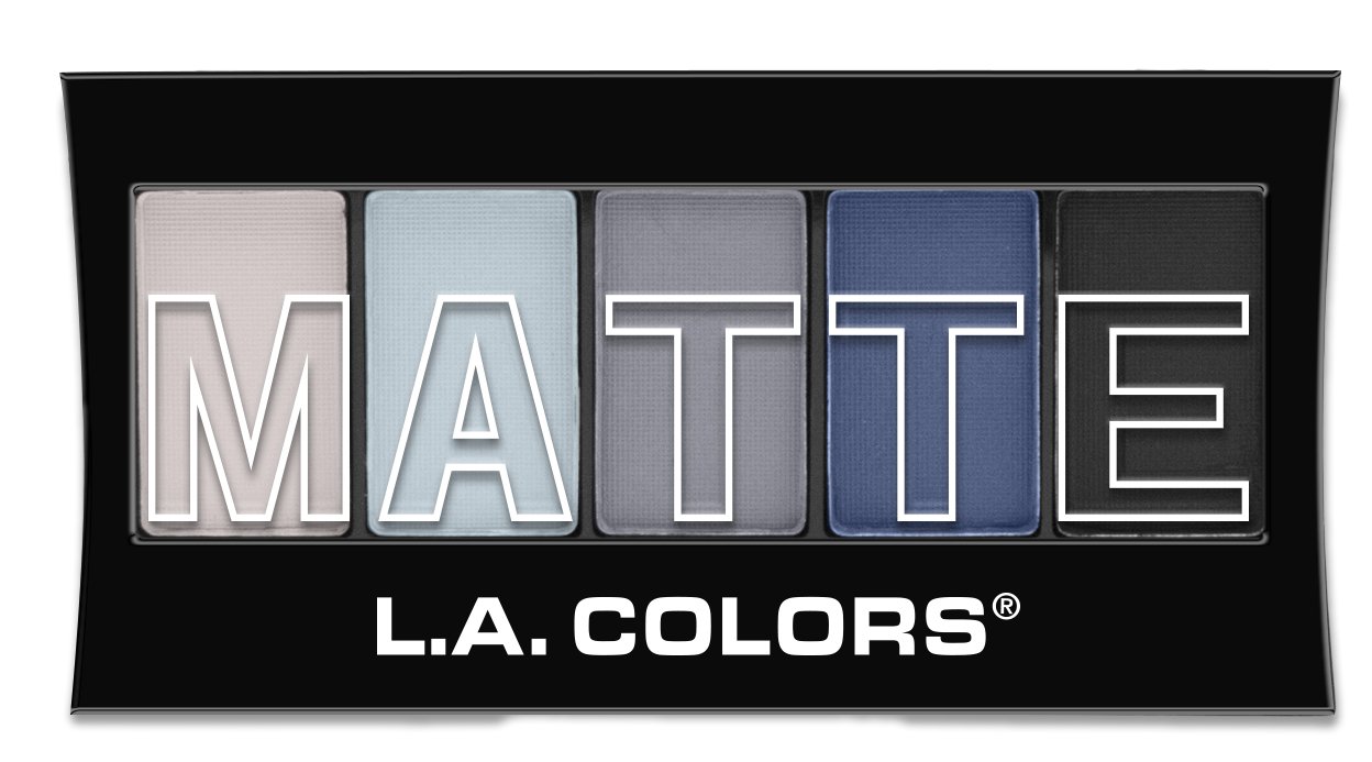 L.A. Colors 5 Color Matte Eyeshadow, Blue Denim, 0.08 Ounce