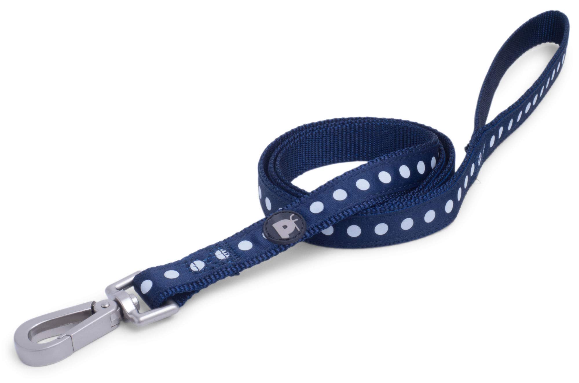 Petface Dots Print Dog Lead, Medium, Blue/White