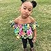 2017 Baby Girls Off Shoulder Boho Print Floral Blouse Top + Bandage Headband Outfit Set (4-5 Years, A)