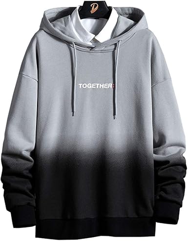Amazon メンズ パーカー 大きいサイズ 服 メンズ パーカー レディース グラデーション トップス プルオーバー トレーナー ゆったり プルオーバー 長袖 フード付き シンプル おしゃれ カジュアル プルオーバー 春秋冬 トレーナー パーカー 通販