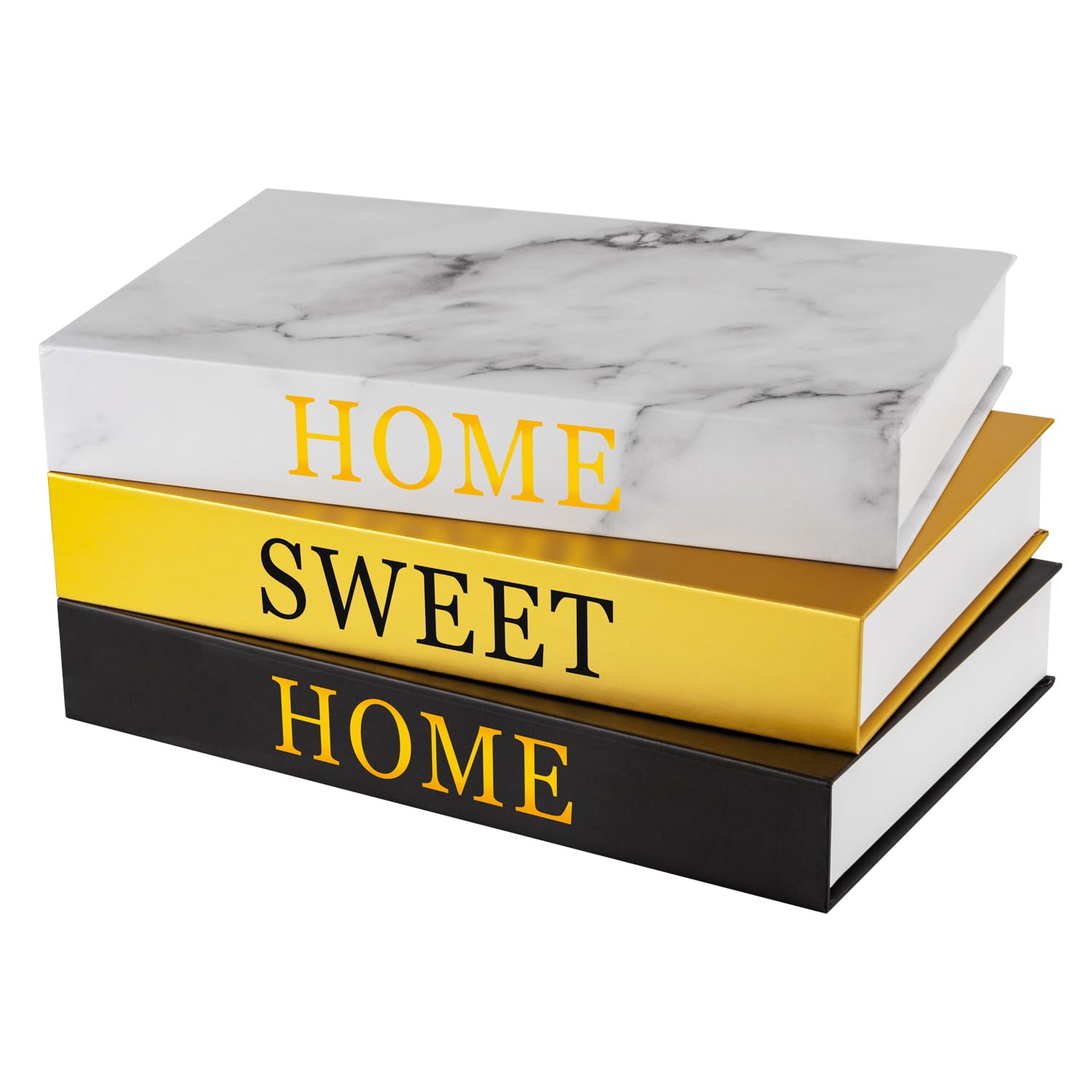 Photo 1 of YD SZ YADOO Decorative Books for Home Decor Set of 3 Stacked Book Coffee Table Box Décor Faux Books for Decoration (HOME SWEET HOME)