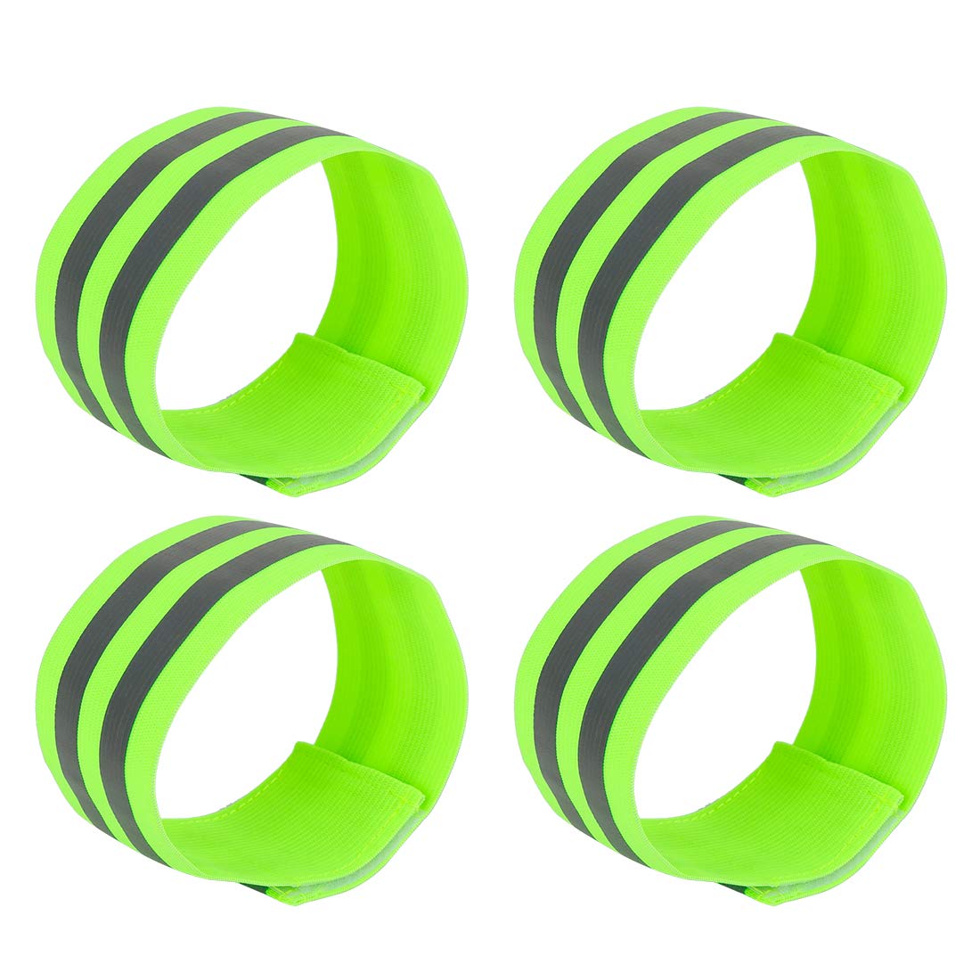 X AUTOHAUX 4pcs Reflective Bands for Arm Cycling Reflective Armbands Green