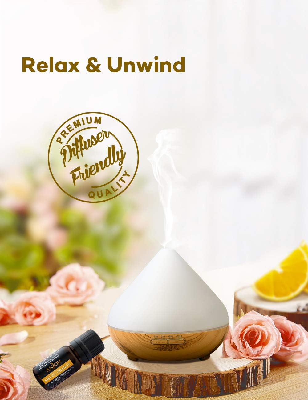 Essential Oils - Anjou Top 18 Aromatherapy Oils Premium Fragrance Oil Organic Pure for Diffuser Yoga Massage & DIY Personal Care,Foundation Set 5ml/Bottle: Health & Personal Care