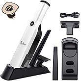 VACFAM Handheld Vacuum Cordless,Dust Busters Cordless with Storage Dock,15KPA High Power Portable Vacuum Vordless,USB Quick Charge,Mini Vacuum with Multi-Nozzles & Washable Filter，White