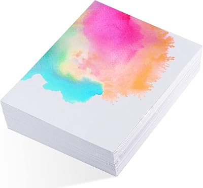 WSICSE 60 Sheets 5x7 Watercolor Paper 140lb 300GSM Cold Press Cotton