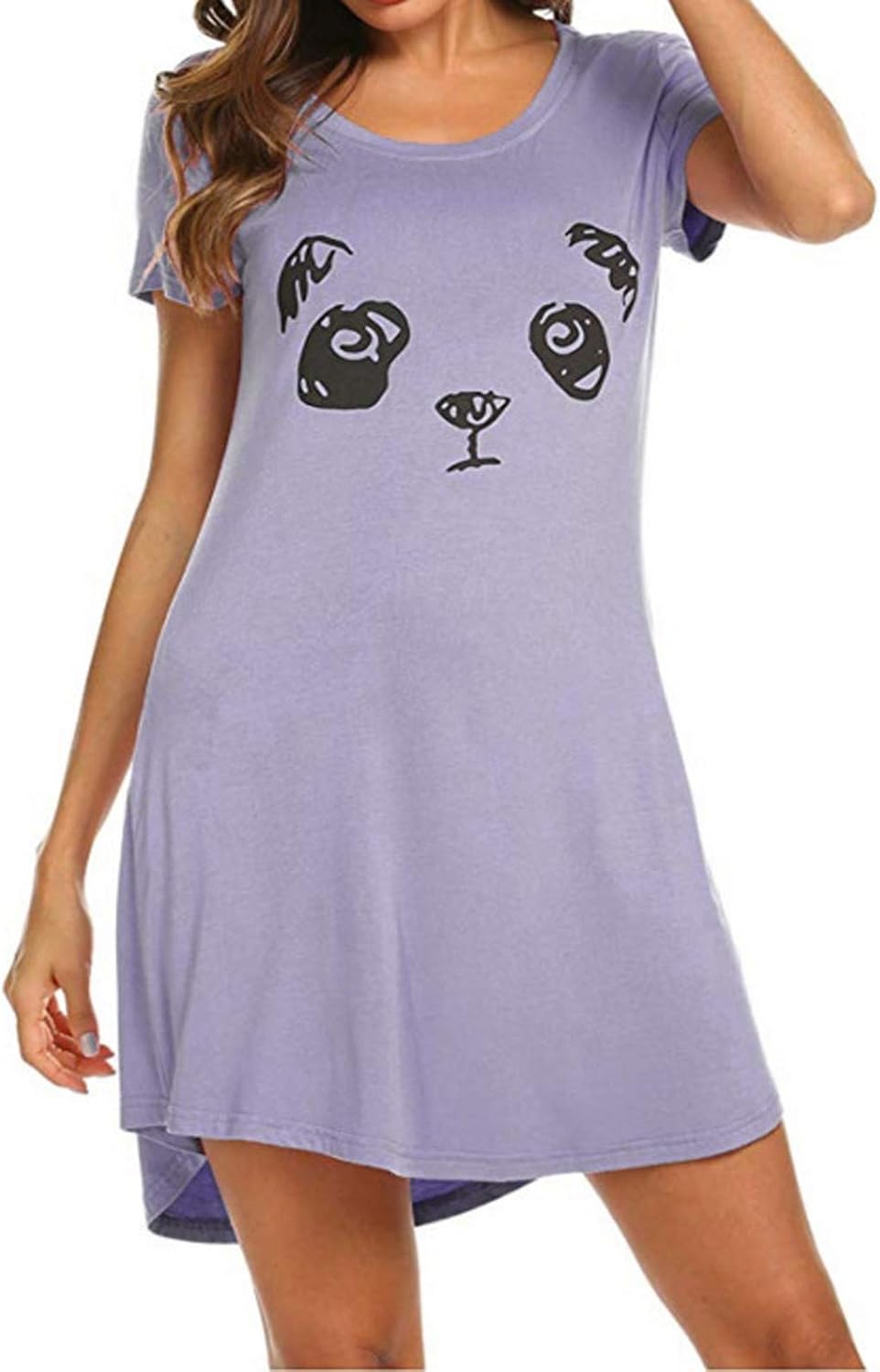 Giveyo Women's Nightgowns Short Sleeve Nightshirts Printed Sleepwear