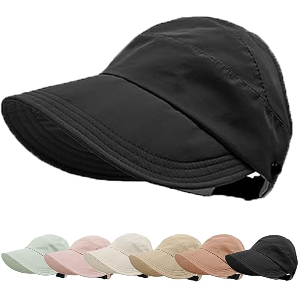 帽子 Uhr Portable Sun Hat Black Foldable UPF 50+ Sun Protection Portable Hats Quick Dry