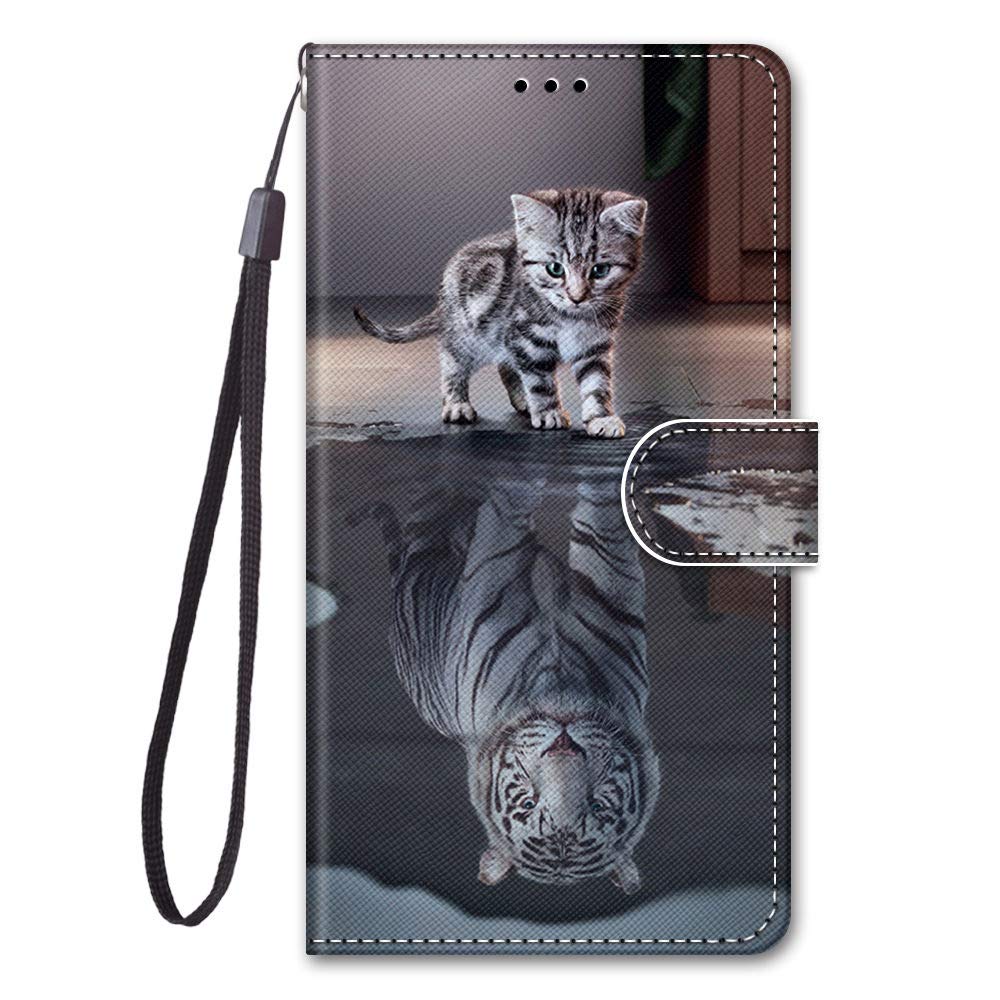 Nodigo for Samsung Galaxy S20 FE/S20 Lite 4G 5G Wallet Case for Girls Men Pretty Silicone Leather with Stand Card Slot Kickstand Shockproof Animal Pattern Design Cute Cover Cases - Tiger
