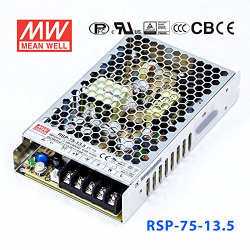 Meanwell RSP-75-13.5 Power Supply - 75W 13.5V 5.6A - Low Profile