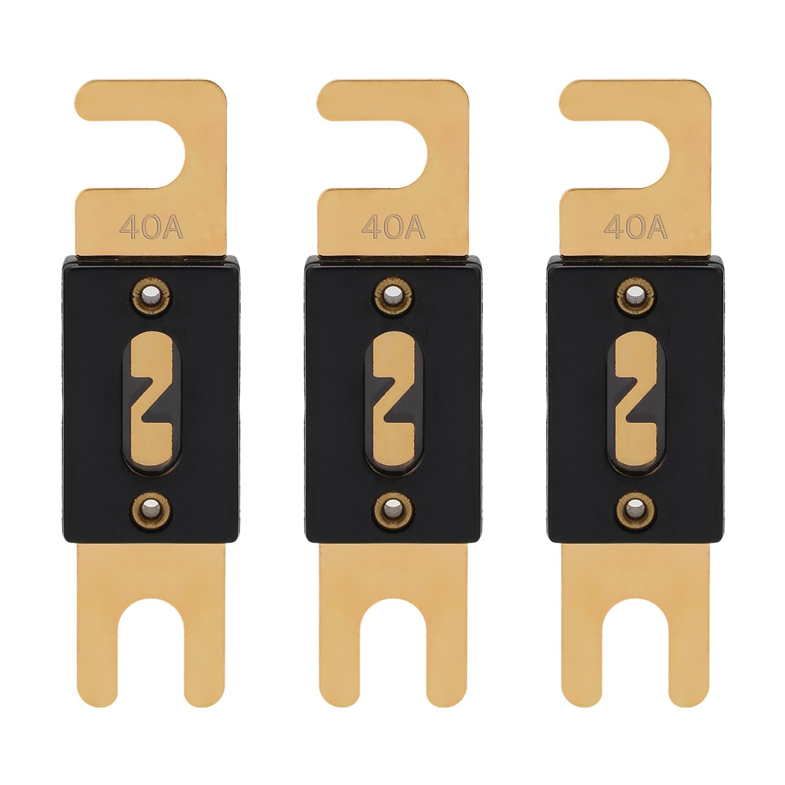 VEXUNGA ANL Fuse 40A Blade Fuses 40 Amp 32VDC 40Amp Gold for Car Audio Video System (Pack of 3Pcs)