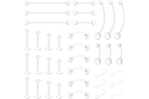 D.Bella Mix Style Clear Piercing Retainer Flexible Lip Nose Eyebrow Nipple Tongue Belly Button Rings Piercing Retainer Biofle