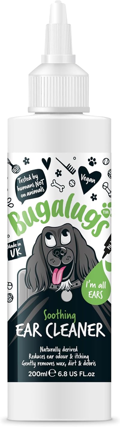 BUGALUGS Ear Cleaner for Dogs & Cats - Non-Toxic Formula with Easy Applicator
