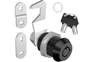 Hecfu 1 Pcs Tool Box Locks with Keys, 5/8" Tubular Cam Lock Keyed Alike, Hook Cam Toolbox Locks Secure Your Tool Box Mailbox Drawer Cabinet Lock, Zinc Alloy