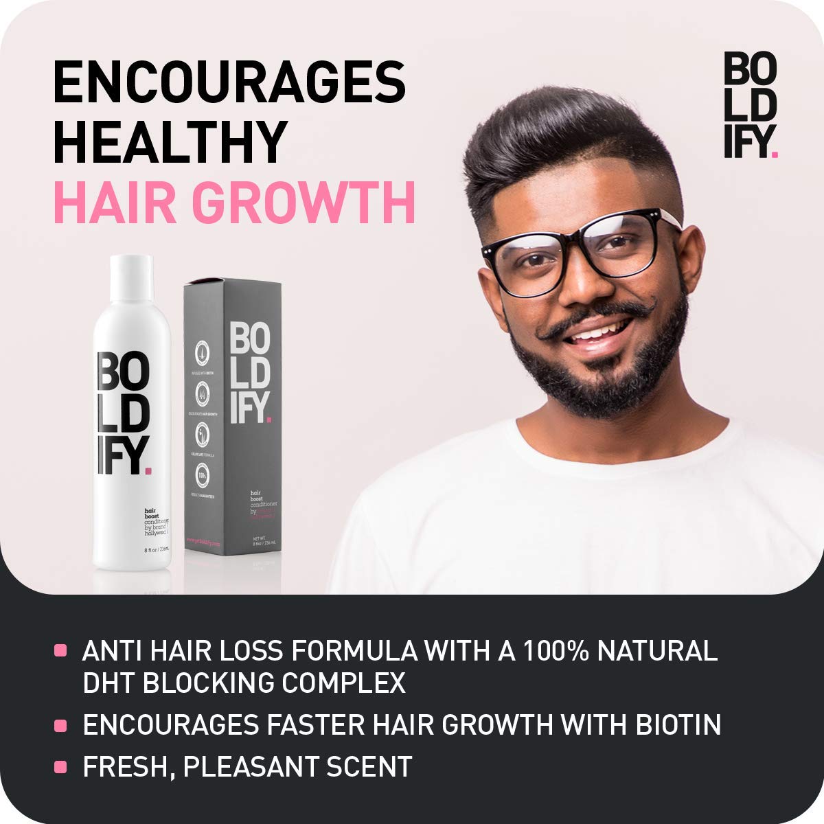 BOLDIFY Hair Boost Thickening Conditioner - All Natural Volumizing for Fine Hair, No Sulfates, Biotin Conditioner For Hair Growth, Hair Loss Conditioner Instantly Stimulates Thicker & Fuller Hair-8oz: Beauty