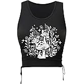 Remidoo Women's Casual Sleeveless Color Block Cropped Top Crewneck Tank Top Shirts