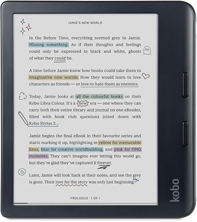 Kobo Libra Colour eReader 7" Kaleido 3 IPX8 Waterproof 32GB Black