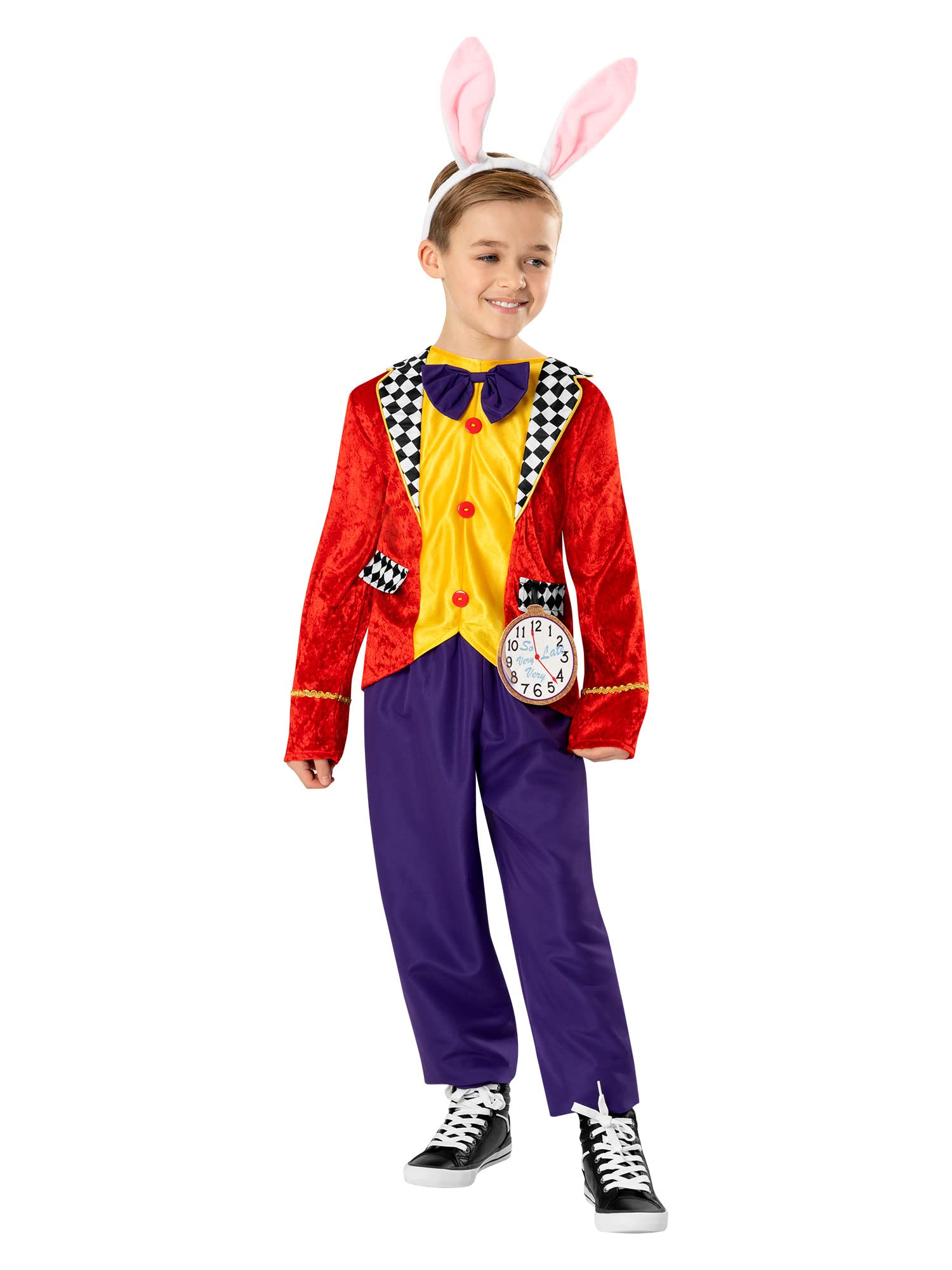 Bristol Novelty 3013495-6000 White Rabbit Costume Kids Fancy Dress, Boys, Multi, 5-6 Years Halloween