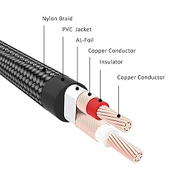 J&D 2 RCA Cables, RCA Cable Gold Plated Audiowave
