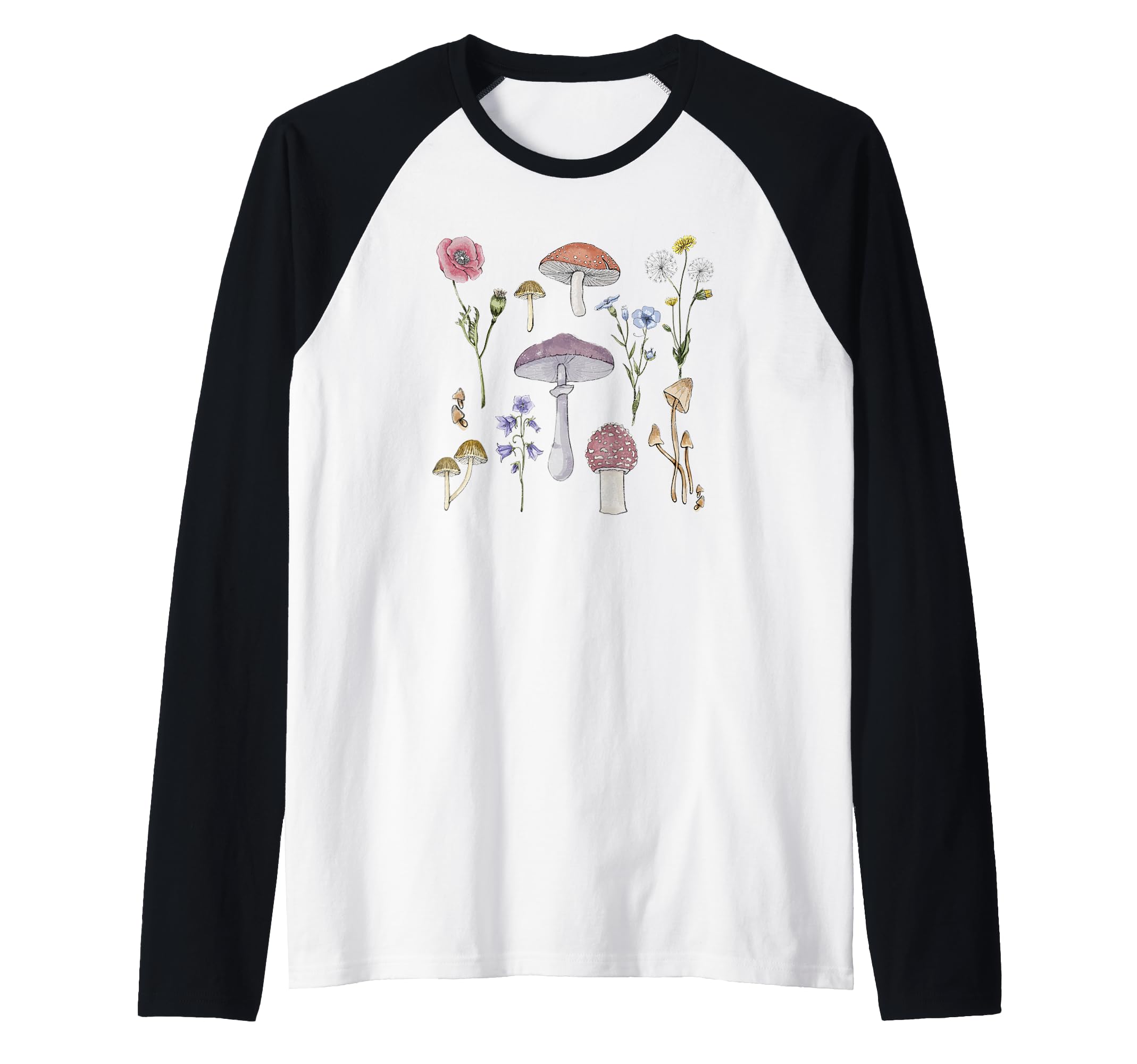 Mushroom Chart No Text Raglan Baseball Tee