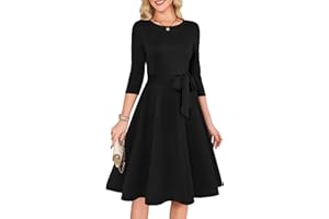 RUMIA Women's Cocktail Dresses 3/4 Sleeve Vintage Wedding Guest Dress (XS-3XL)