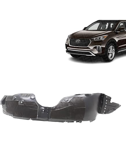 Robautoparts Left Driver Side Front Fender Liner For 2017-2018 Hyundai Santa Fe Sport – PP Plastic, OEM Fit HY1248171