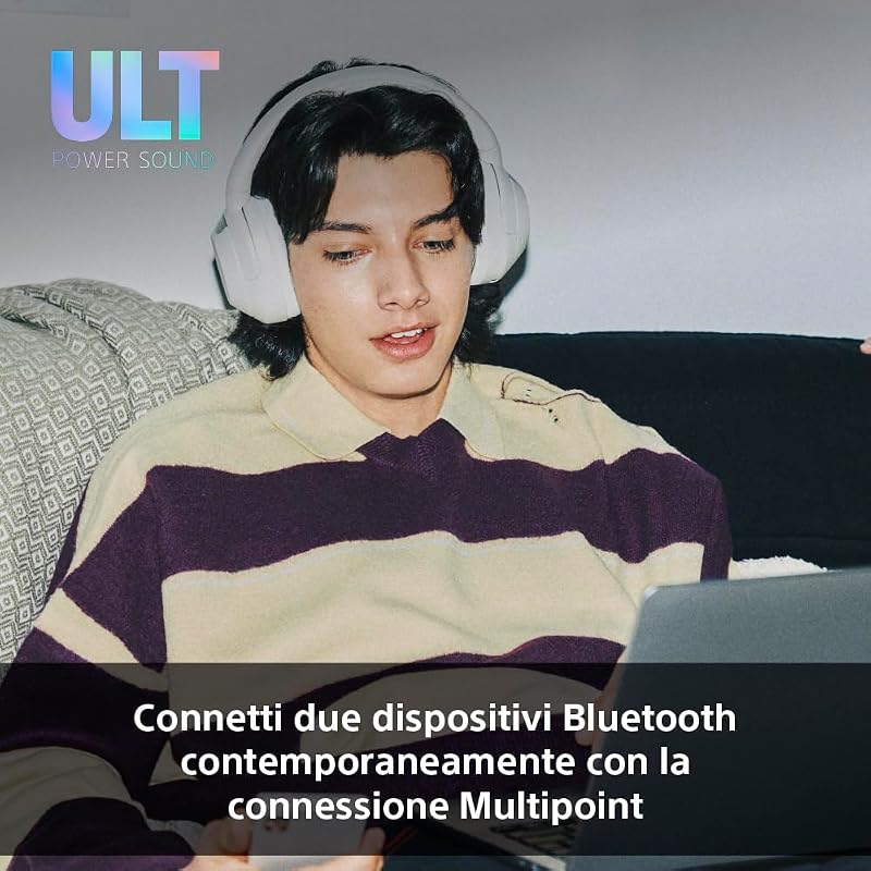 ULT WEAR – Cuffie wireless con noise cancelling, bassi profondi e potenti, stesso processore delle WH-1000XM5, chiamate nitide, batteria fino a 30 ore, compatibili con iOS e Android – Nero