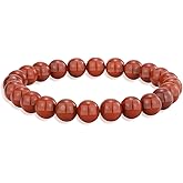 Red Jasper Crystal Bracelet for Improving Focus and Relationships - Strengthen Love Life - 8mm Beaded Bracelet for Women Men - Elastic Adjustable Size