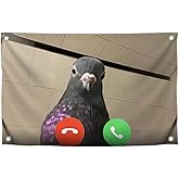 3x5 Feet Meme Flag Funny Dove with Four Brass Grommets - Single Sided Cool Meme Banners for Room - Funny Polyester Tapestry for Guys Bedroom - Tapestries for College Dorm