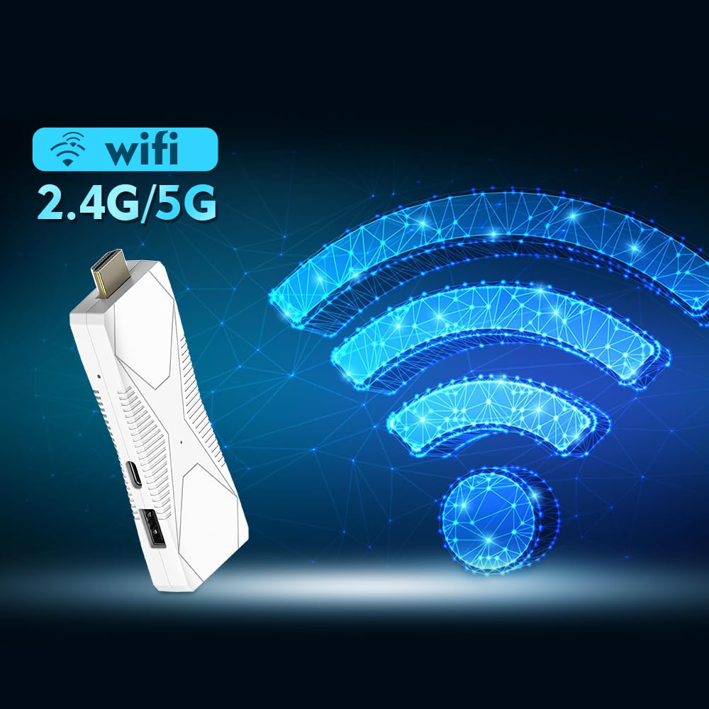 Boxput S13 Snap Android TV Stick Android 14 Streaming Device RK3518 Quad Core 2GB RAM 16GB ROM Dual Band WiFi 2.4G Voice Remote Control Smart TV Dongle with Gift Dust Bag