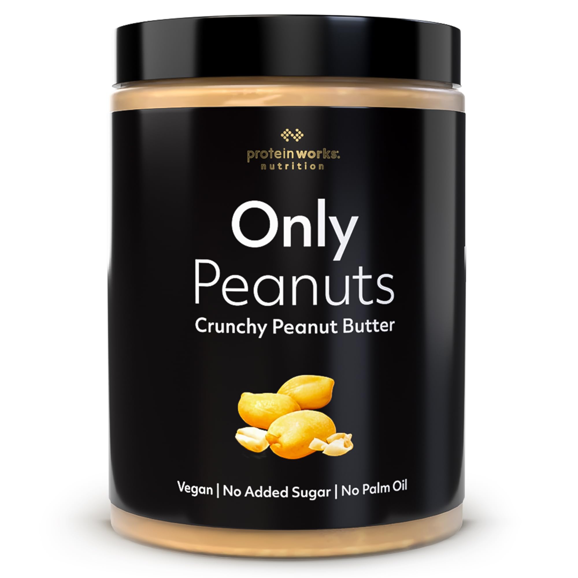 Protein Works - Peanut Butter, All Natural Nut Butter, No Added Sugar, Palm Oil Free, Vegan, Protein Rich Peanut Butter, Crunchy, 990g